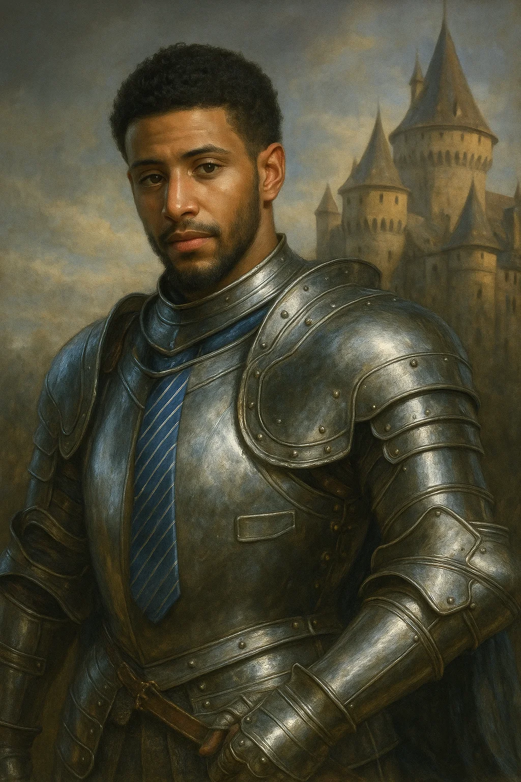 Turn the person into a medieval knight
