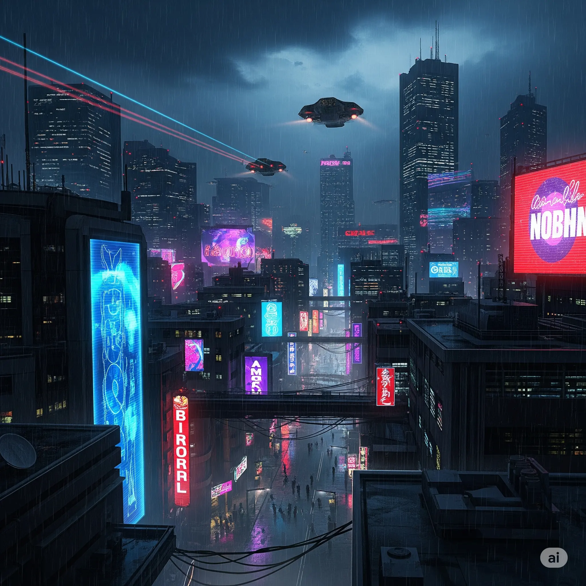 Cyberpunk Cityscape at Night