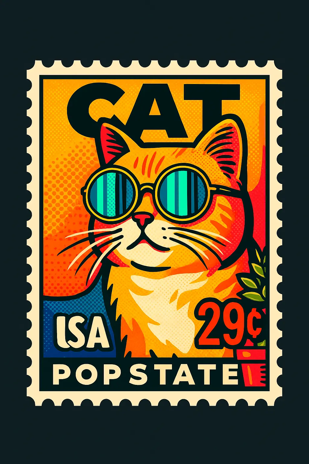 FREE AI Prompt for Pop Art Postage Stamp Style